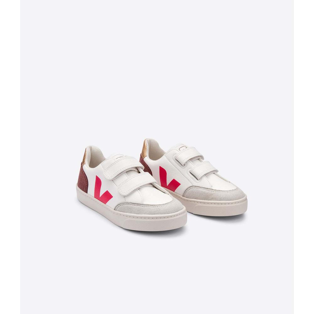 Veja V-12 CHROMEFREE Sko Barn White/Orange | NO 748LIS